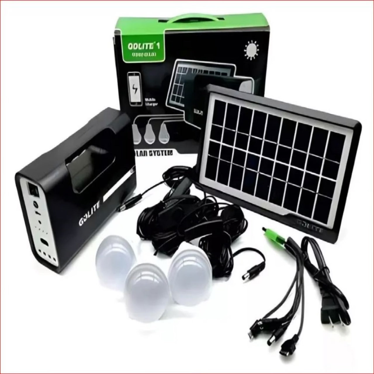 Kit Panel Solar Con Batería Y 3 Bombillos