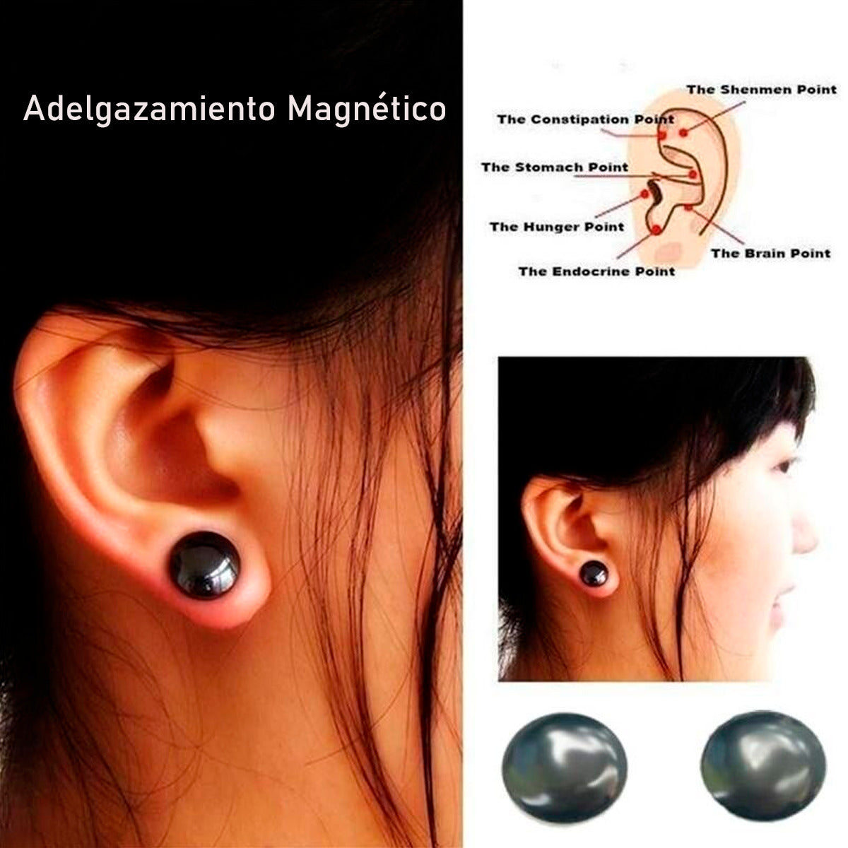 Aretes Terapéuticos Magnéticos Adelgazantes